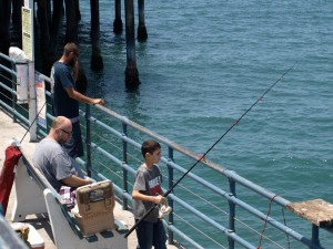 Fishing at Santa Monica Pier
